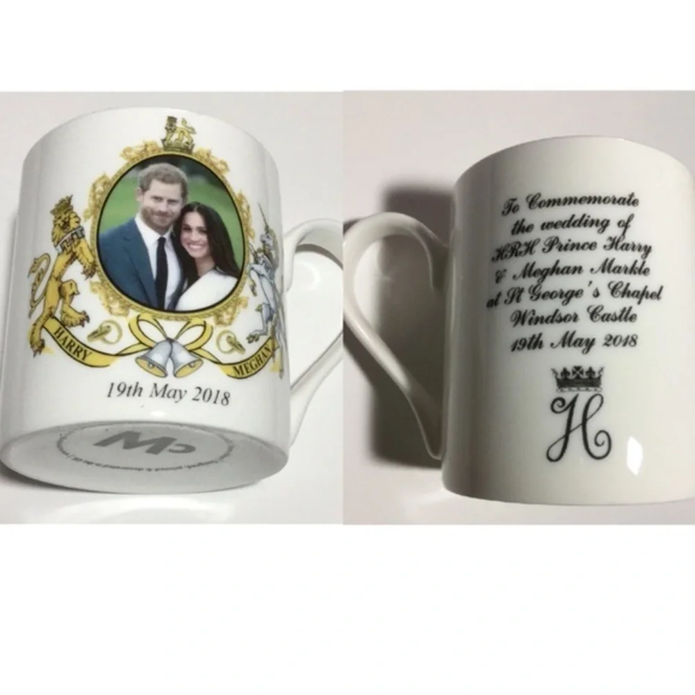 NEW Set of 4 Harry & Megan Bone China Mugs White